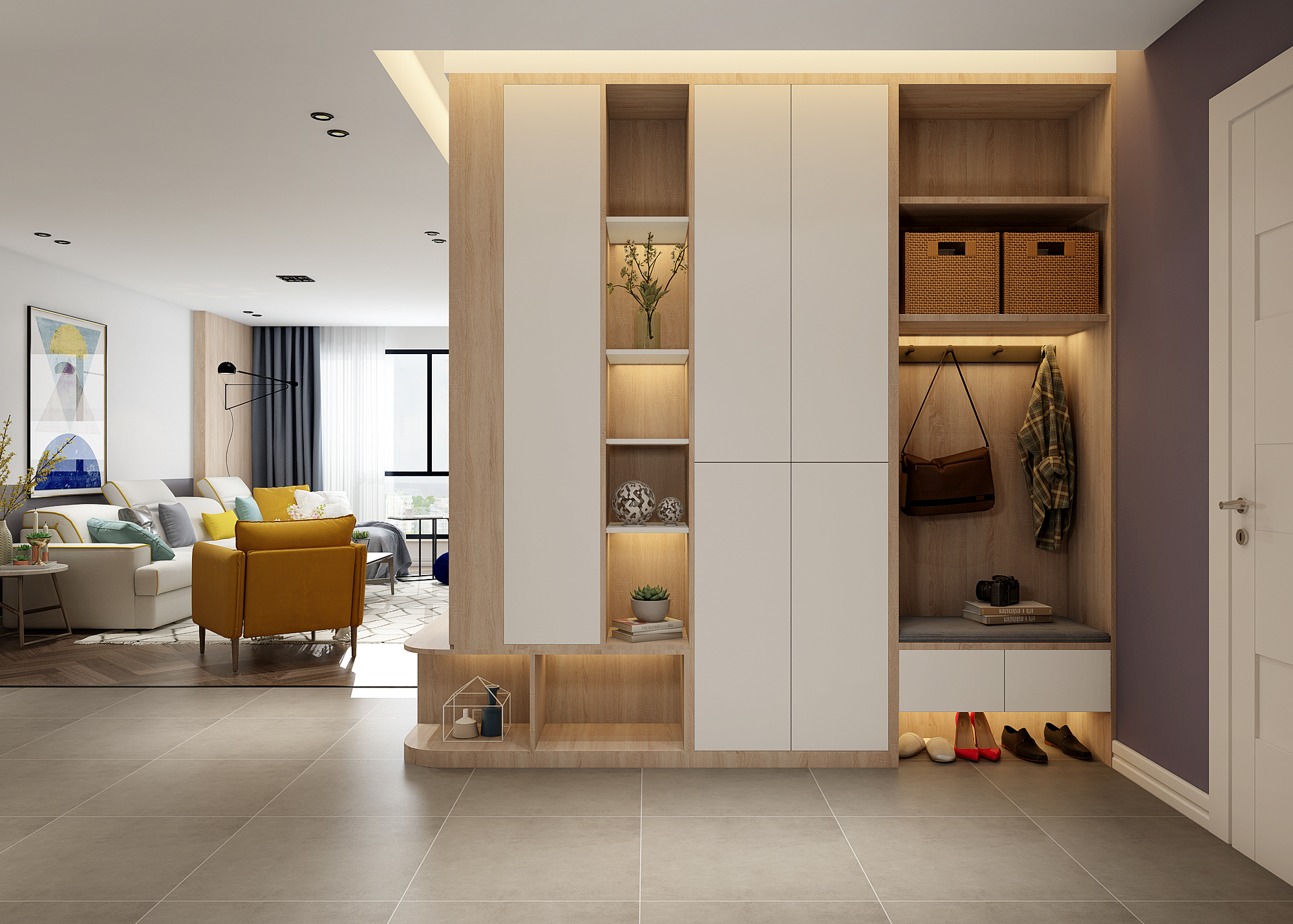 玄关只放鞋柜太亏了，2019年流行这样的玄关柜！（23款）